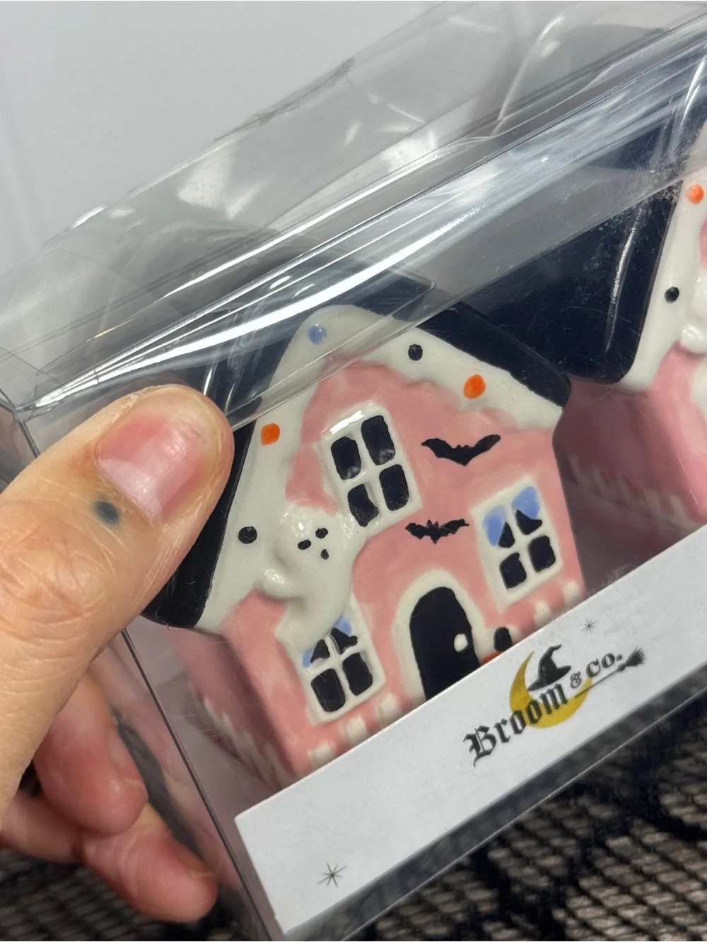 NEW Broom Co. Pink Haunted House and Ghost Halloween Salt & Pepper Shakers